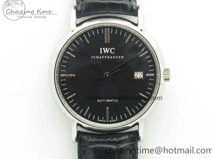 MIROTIME 0518 Portofino Automatic SS TWF 1:1 Best Edition Black Dial on Black Leather Strap A TravelReady 7199